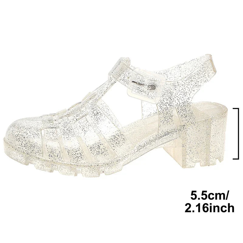 CrystalClear™ Block Heel Sandals