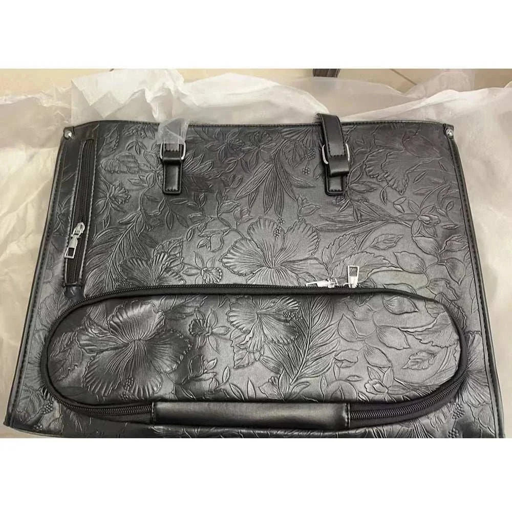 LunchNest™ Insulated Laptop Tote black designed for carrying laptop and lunch securely