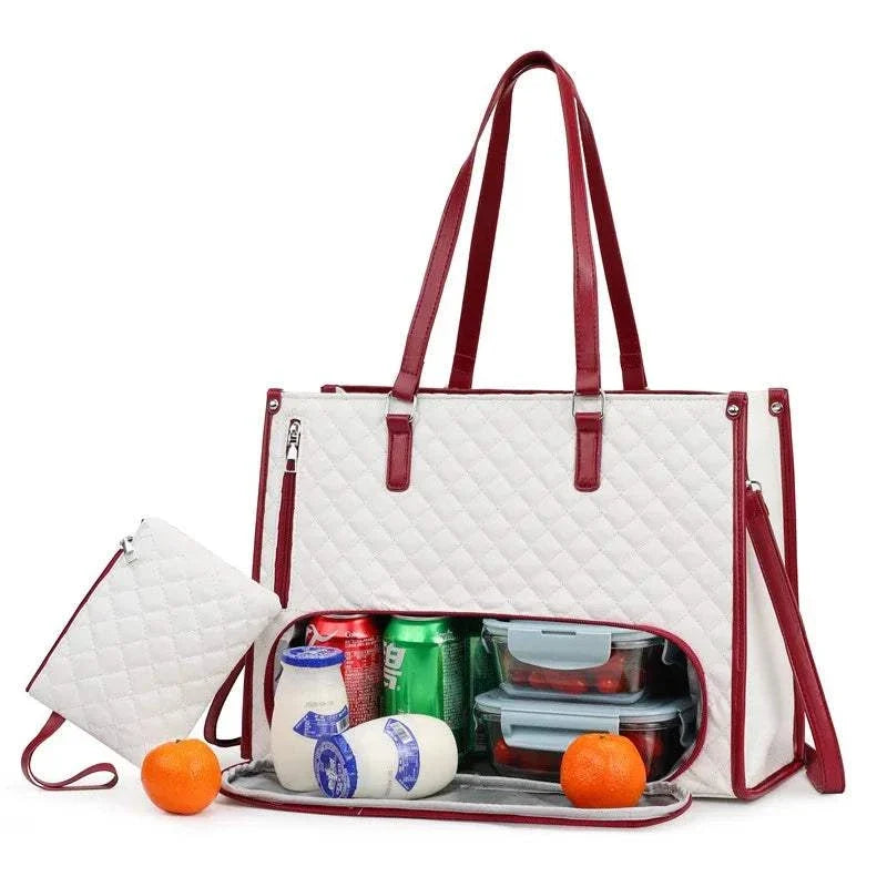 LunchNest™ Insulated Laptop Tote with multiple compartments and sturdy handles