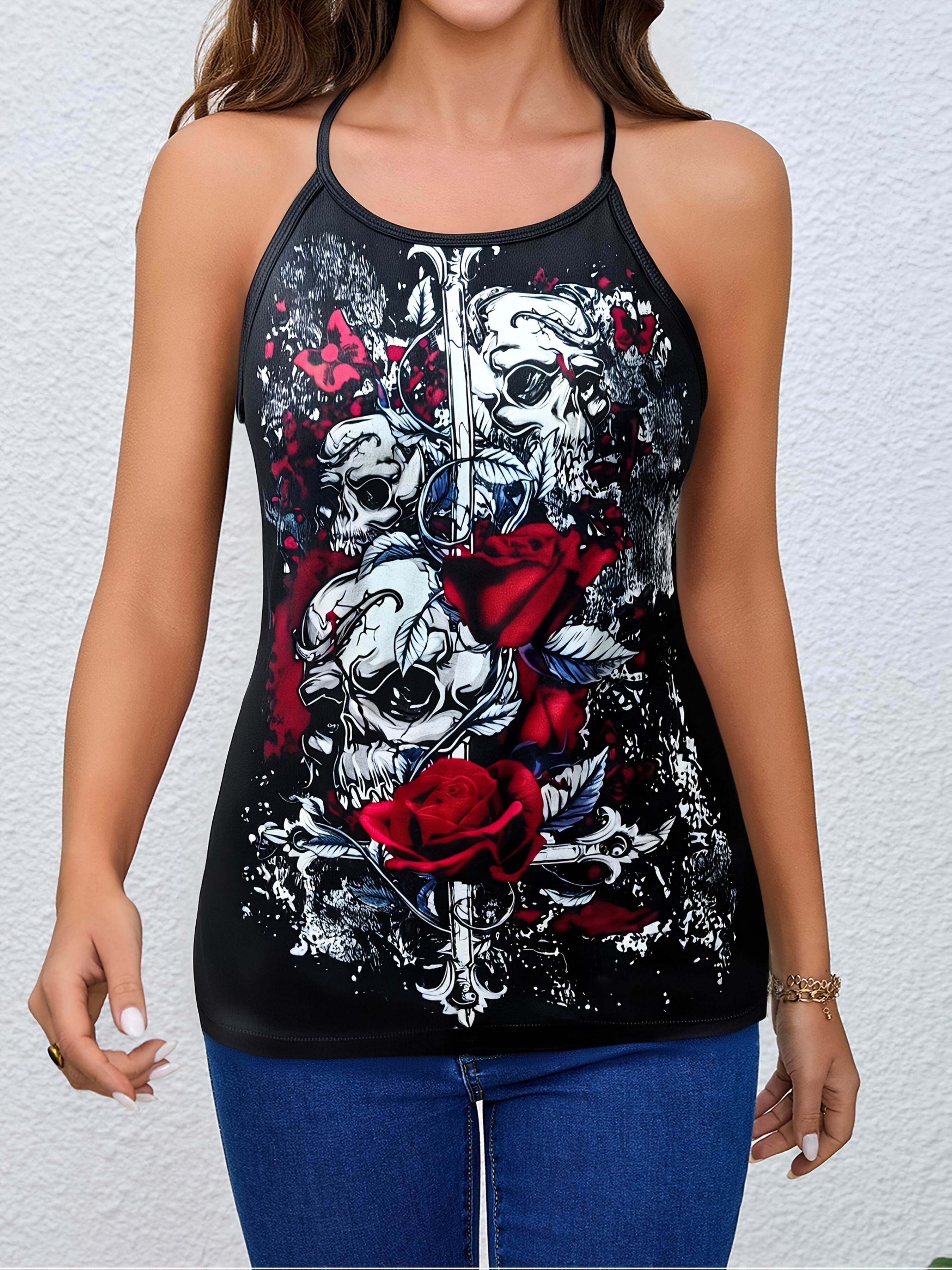 Gothic Skull Sleeveless Tee - Where2Save
