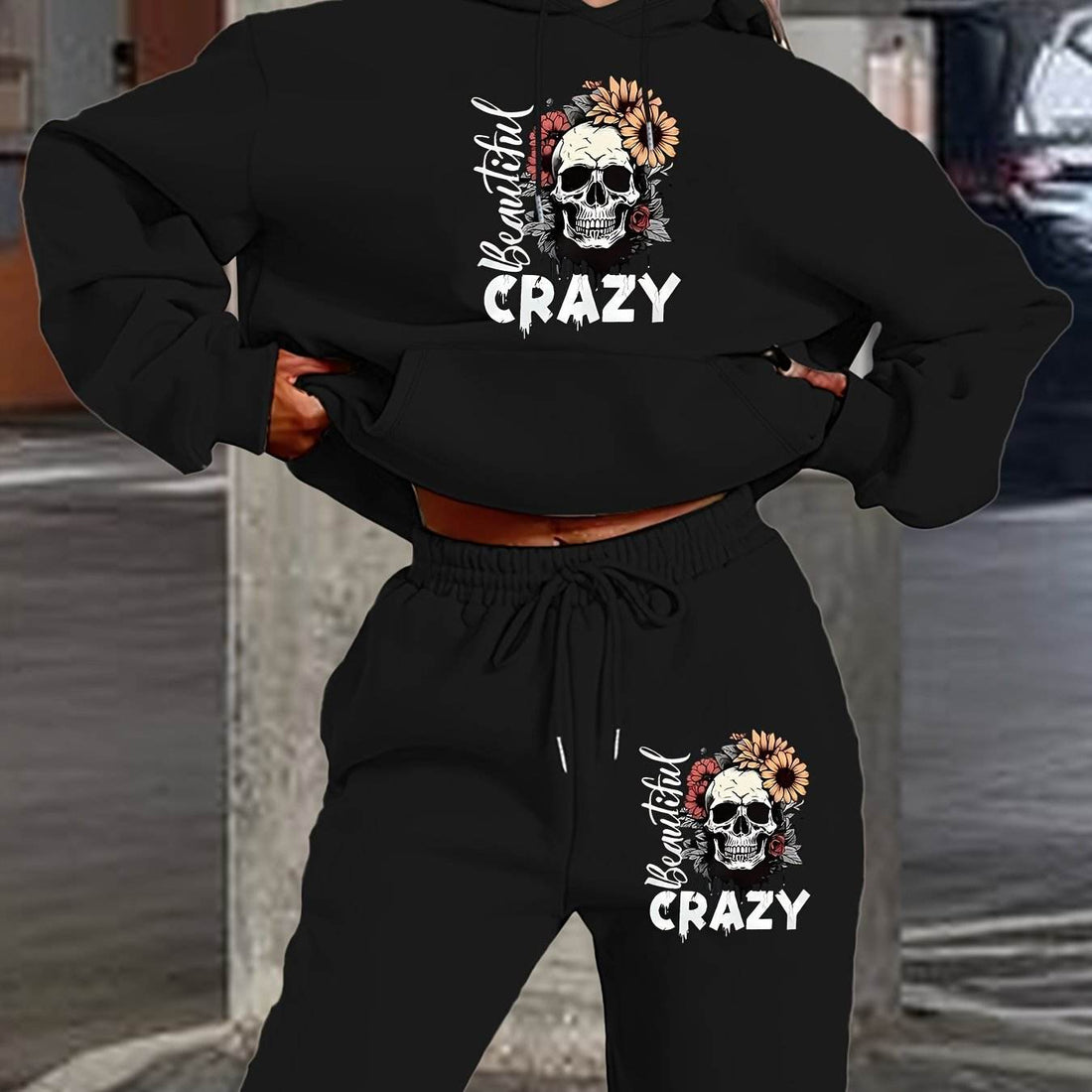 Hoodie Set Skull Style Cozy - Where2Save