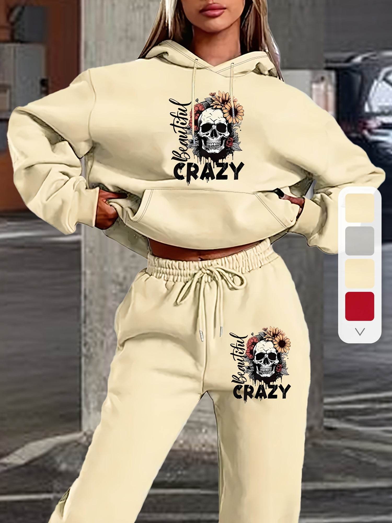 Hoodie Set Skull Style Cozy - Where2Save