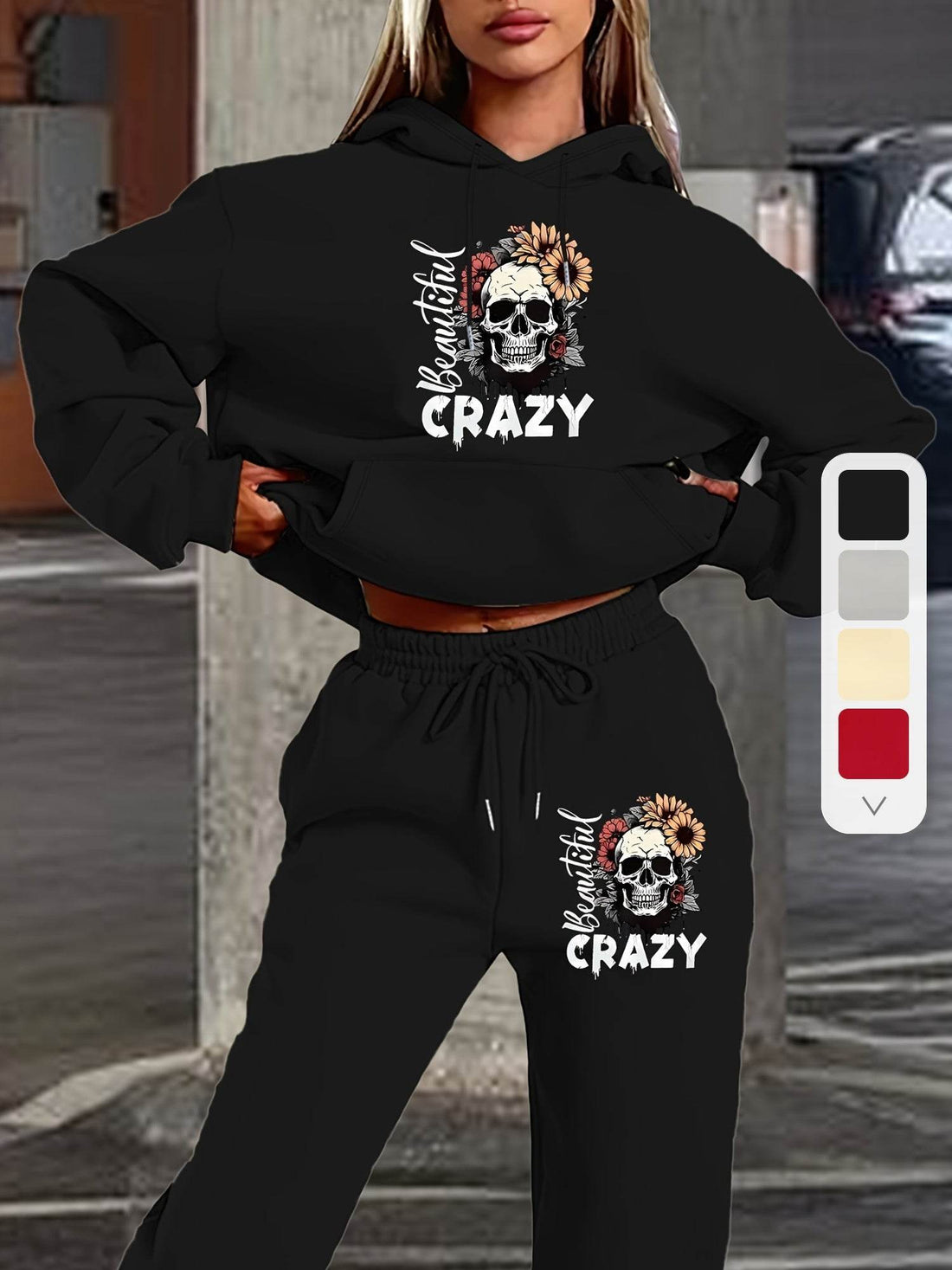 Hoodie Set Skull Style Cozy - Where2Save