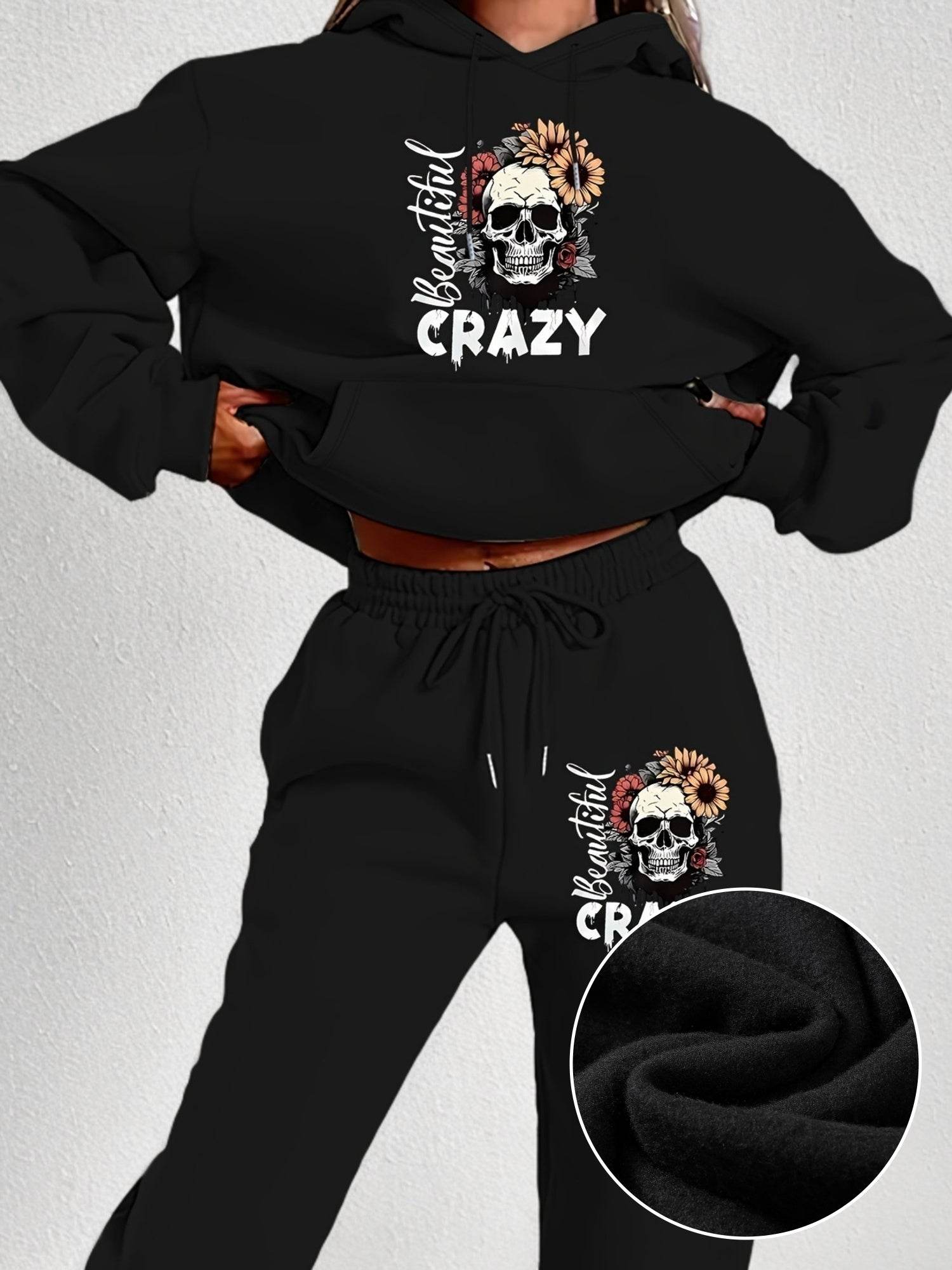Hoodie Set Skull Style Cozy - Where2Save