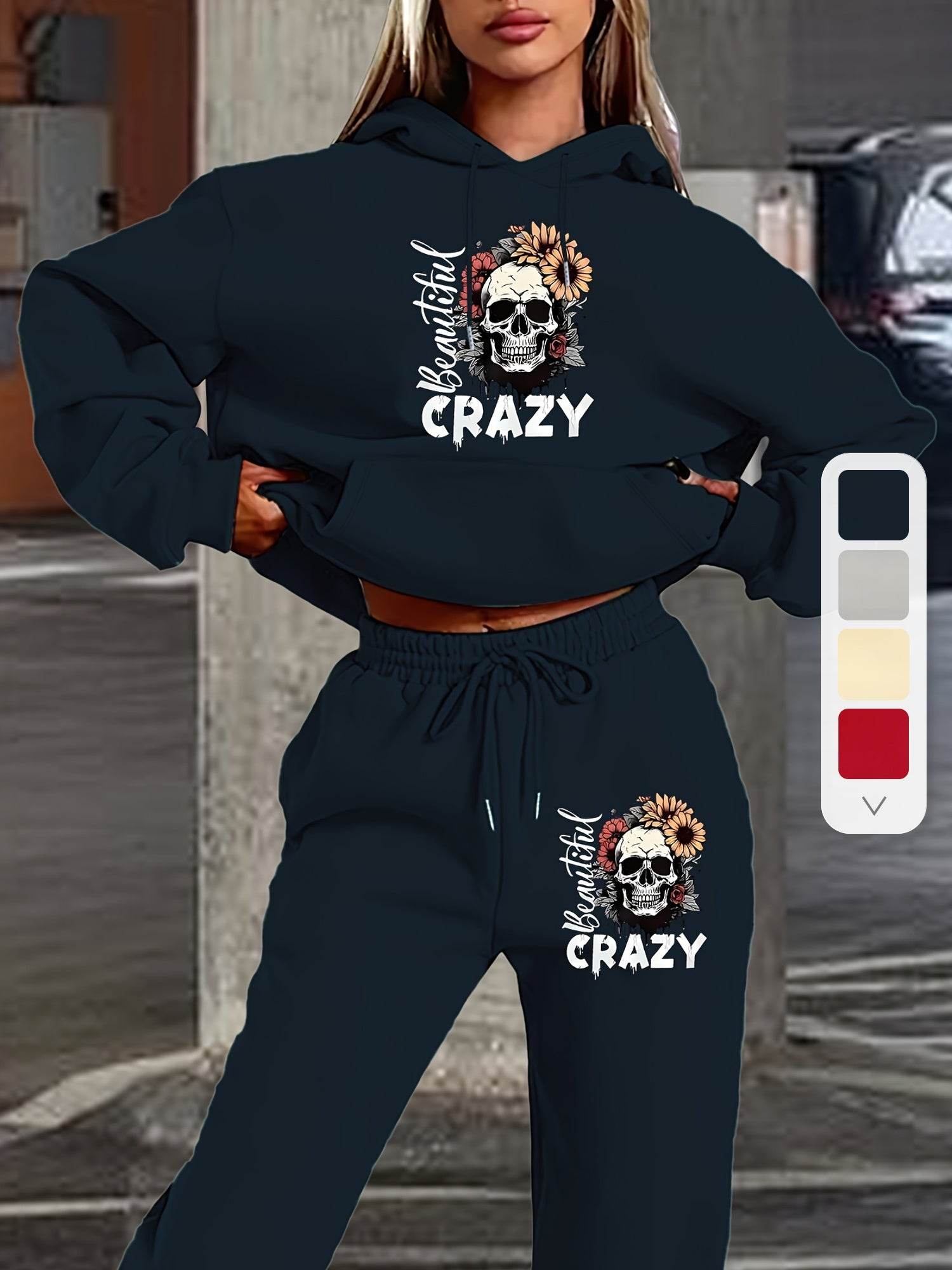 Hoodie Set Skull Style Cozy - Where2Save