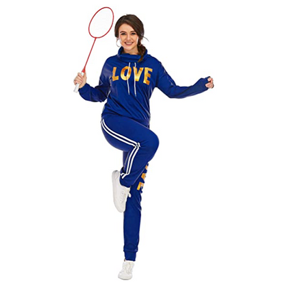 Hoodie Set Love Print Cozy Tracksuit