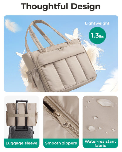 WorkNest™ Laptop &amp; Lunch Tote Bag – Quilted Office Organizer for Women