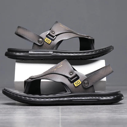 Men’s Leather-Look Comfort Thong Sandals