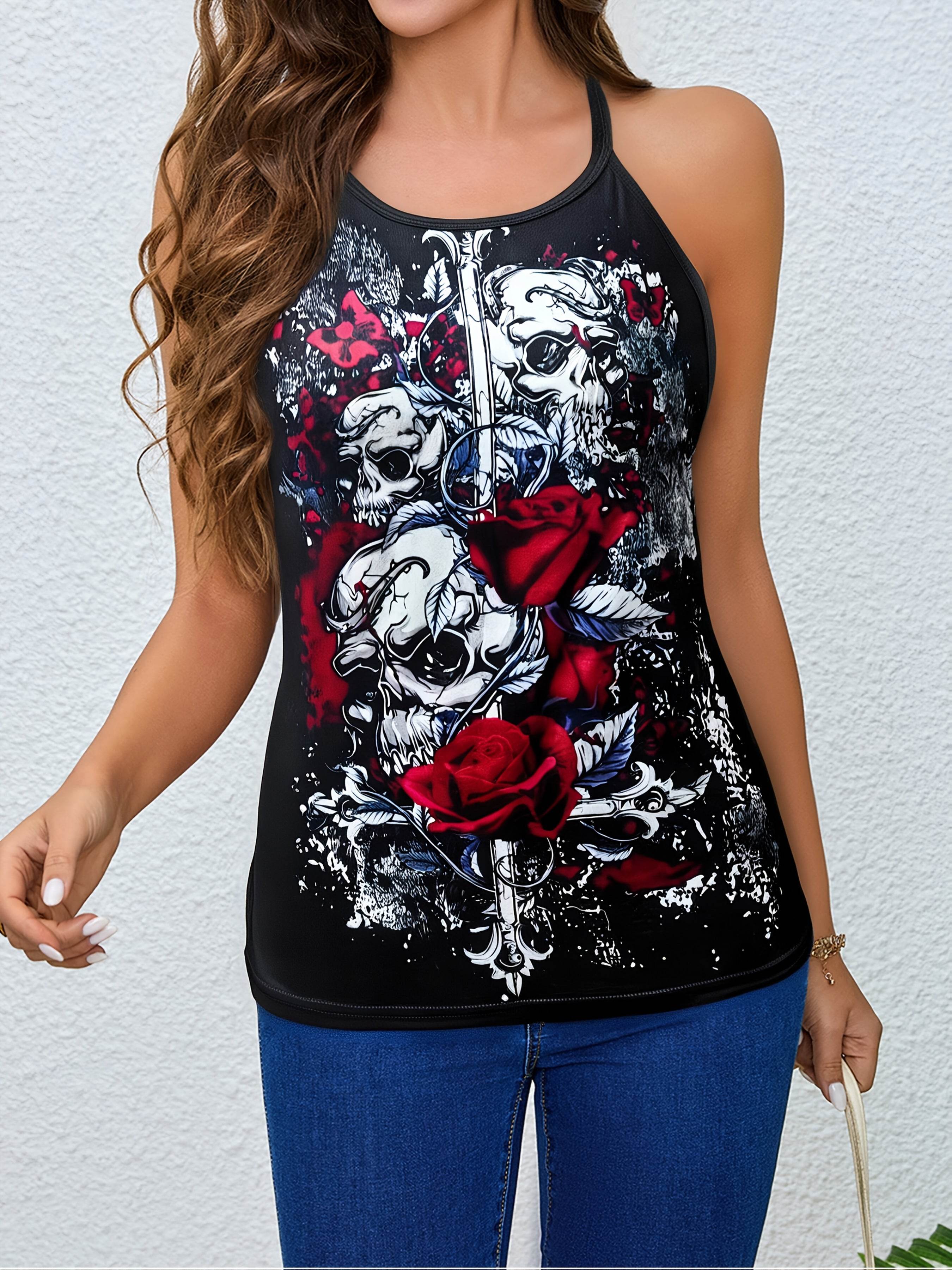 Gothic Skull Sleeveless Tee - Where2Save