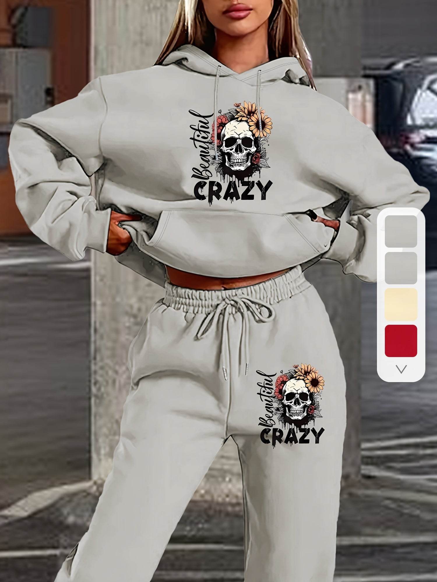 Hoodie Set Skull Style Cozy - Where2Save