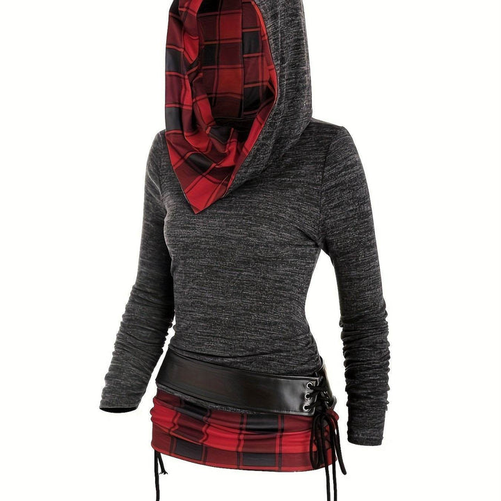 PlaidLace Hooded Top - Where2Save