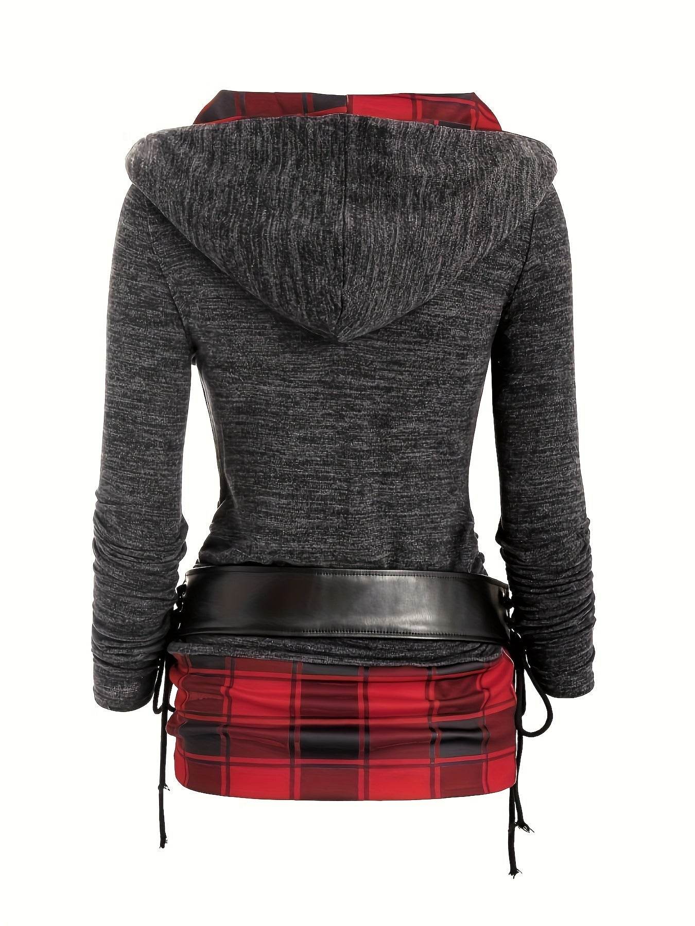 PlaidLace Hooded Top - Where2Save