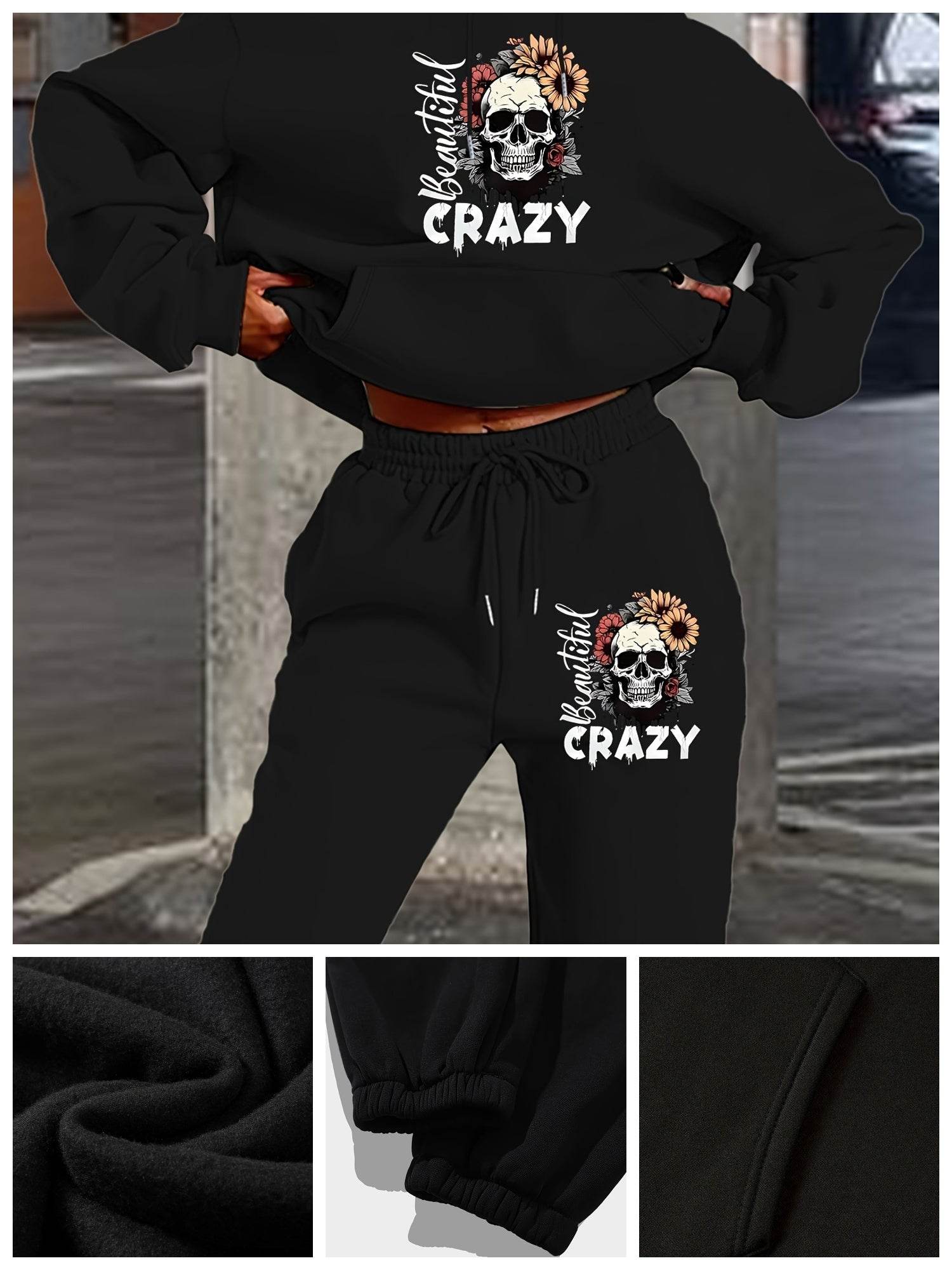 Hoodie Set Skull Style Cozy - Where2Save